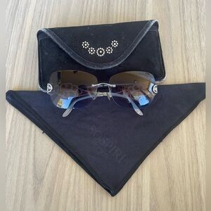 Sospiri Chic Blue-Tinted Sunglasses with Silver Details